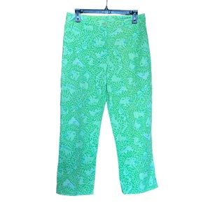 Lily Pulitzer Vintage Lime Animal Novelty Print Pants 8